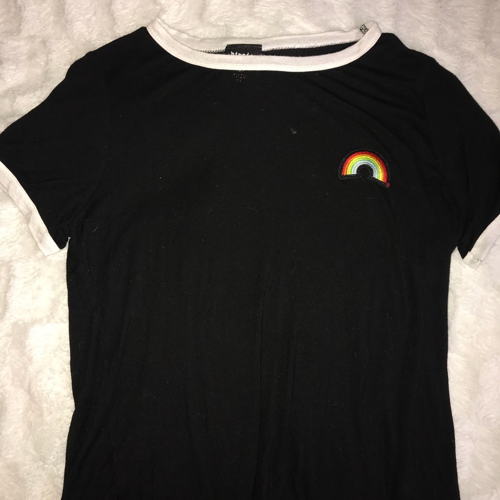 black rainbow patch shirt